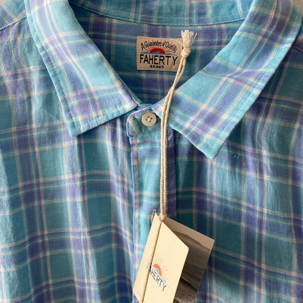 Faherty Mens Linen Button Down Shirt - Brand New w/ Tags!